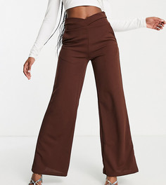 Широкие брюки шоколадного цвета (от комплекта) Rebellious Fashion Exclusive-Коричневый цвет