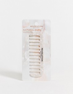 Белая расческа с широко расставленными зубчиками для естественных завитков Revolution-Бесцветный