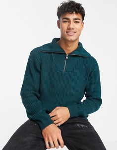 Бирюзовый джемпер с короткой молнией Quiksilver Trewhitt-Зеленый цвет