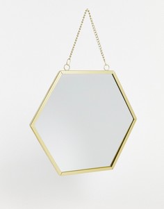Шестиугольное золотистое зеркало Sass & Belle-Золотистый