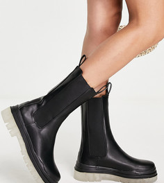 Черные зимние ботинки на прозрачной подошве Public Desire Wide Fit Winter-Черный