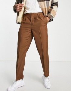 Эластичные широкие брюки со стрелками Gianni Feraud-Коричневый цвет