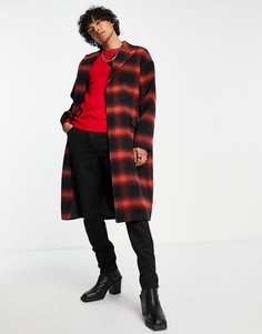 Пальто в клетку из смесовой шерсти от комплекта Devil`s Advocate-Красный