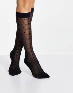 Черные прозрачные гольфы My Accessories London-Черный цвет