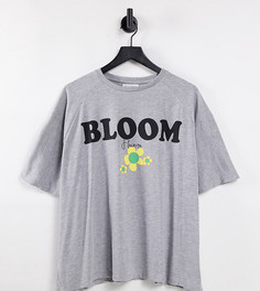 Футболка стиле с надписью "Bloom" Native Youth Plus-Серый