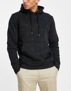Черный худи со сплошным принтом логотипа Calvin Klein Golf-Черный цвет