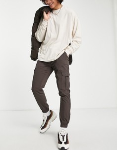 Коричневые брюки карго с манжетами Brave Soul-Коричневый цвет