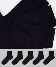 Набор из 5 пар черных носков из органического хлопка Monki-Черный цвет
