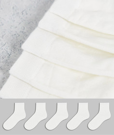 Набор из 5 пар белых носков из органического хлопка Monki-Белый