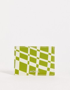 Зеленый кошелек для карт в клетку Monki-Зеленый цвет