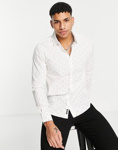 Белая рубашка с длинными рукавами и узором Threadbare-Белый
