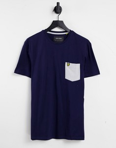 Футболка с контрастным карманом Lyle & Scott-Темно-синий