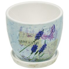 Кашпо керамика, 0.5 л, 11.5х13 см, Бабочка, Y4-5082