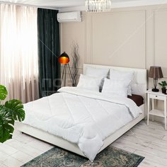 Одеяло 2-спальное, 172 х 205 см, Лофт, Файбер 100% полиэстер, 250 г/м2, всесезонное, чехол микрофибра 100% полиэстер, кант, IVVA
