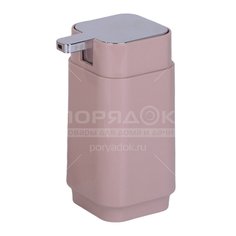 Дозатор для жидкого мыла, Аквалиния, Квадро, пластик, пудровый, PS0221CA-LD