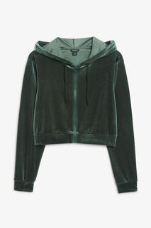 Худи из бархата на молнии Monki