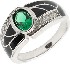 Серебряные кольца Кольца Специальное предложение R06488-green