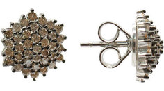 Серебряные серьги Серьги Специальное предложение KB04903-E-brown