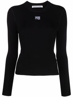 Alexander Wang футболка с длинными рукавами и нашивкой-логотипом