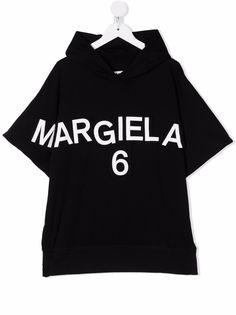 MM6 Maison Margiela Kids платье с капюшоном и логотипом