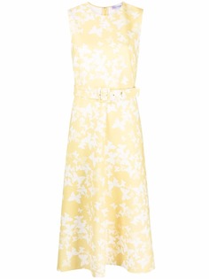 RED Valentino платье с поясом и цветочным принтом