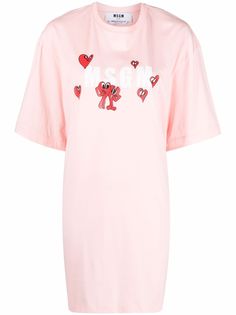 MSGM платье-футболка с логотипом