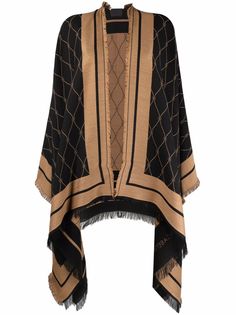 Elisabetta Franchi пончо с драпировкой и монограммой