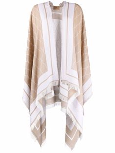 Elisabetta Franchi пончо с драпировкой и монограммой