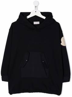 Moncler Enfant платье с капюшоном и нашивкой-логотипом