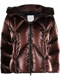 Moncler пуховик Frele с эффектом металлик