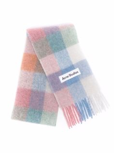 Acne Studios checked fringe-trimmed scarf