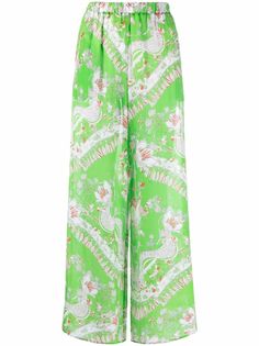 Emilio Pucci брюки палаццо с цветочным принтом