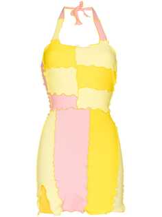 sherris платье в стиле колор-блок с вырезом халтер