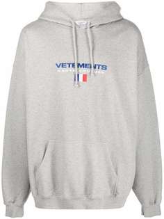 VETEMENTS худи с кулиской и вышитым логотипом