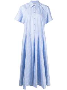 Lee Mathews полосатое платье-рубашка длины миди