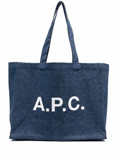 A.P.C. джинсовая сумка-тоут с логотипом