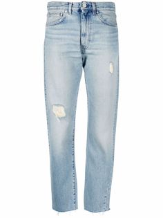 Totême прямые джинсы с эффектом потертости Toteme