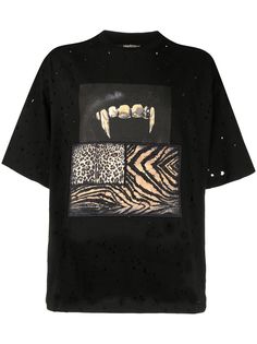 Roberto Cavalli футболка Teeth and Animalier с принтом