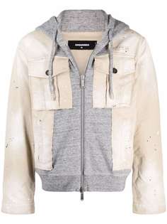 Dsquared2 куртка с капюшоном и вставками