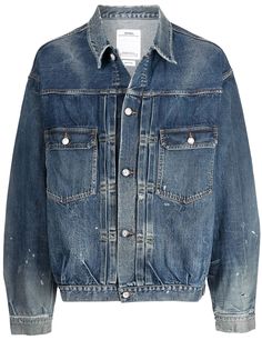 visvim джинсовая куртка с эффектом потертости