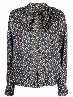 Odeeh шелковая рубашка с узором