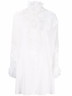Ermanno Scervino рубашка с длинными рукавами и кружевной вставкой