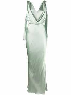 Alberta Ferretti шелковое платье с драпировкой