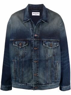 Balenciaga джинсовая куртка с вышитым логотипом