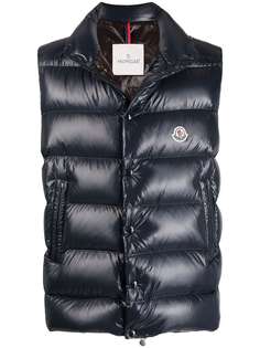 Moncler дутый жилет с нашивкой-логотипом