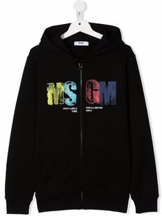 MSGM Kids худи на молнии с логотипом