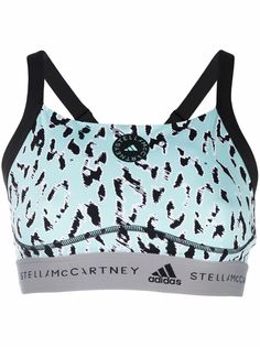 adidas by Stella McCartney спортивный бюстгальтер с леопардовым принтом