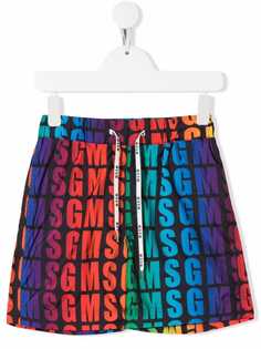 MSGM Kids шорты с кулиской и логотипом