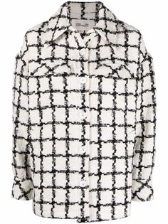 DVF Diane von Furstenberg твидовая куртка-рубашка