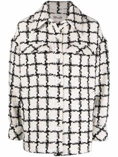 DVF Diane von Furstenberg твидовая куртка-рубашка